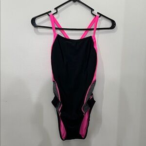 Speedo Black and Pink Swimsuit